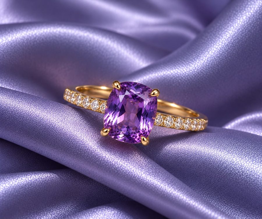 Purple sapphire ring